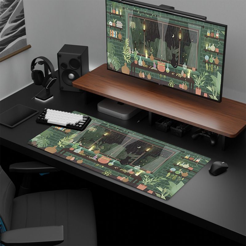 Hot-selling Cute Frog Mouse Pad Large Desktop Pad Kawaii Green Desk Decorative Pad Rubber Non-slip_voghion.com