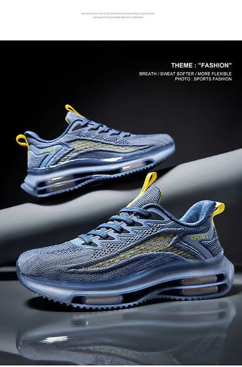 Sapatos masculinos novos, com amortecimento de ar na palma da mão, tênis de corrida modernos, antiderrapantes e com absorção de impacto, calçados esportivos casuais para o verão_voghion.com