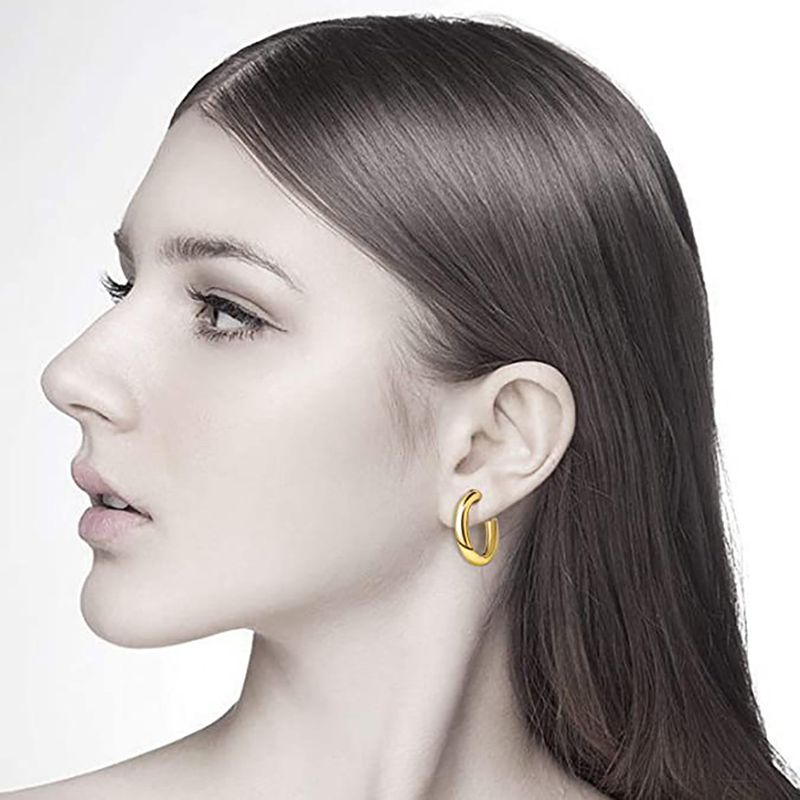 C-förmige Ohrmanschette 14K Ohrringe Creolen Schmuck_voghion.com