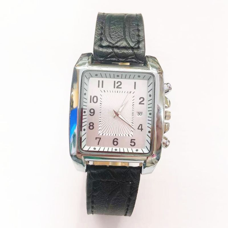 Men's Belt Square Digital Calendar Men's Watch Steel Belt Calendar Men's Watch A Generation No Logo_voghion.com