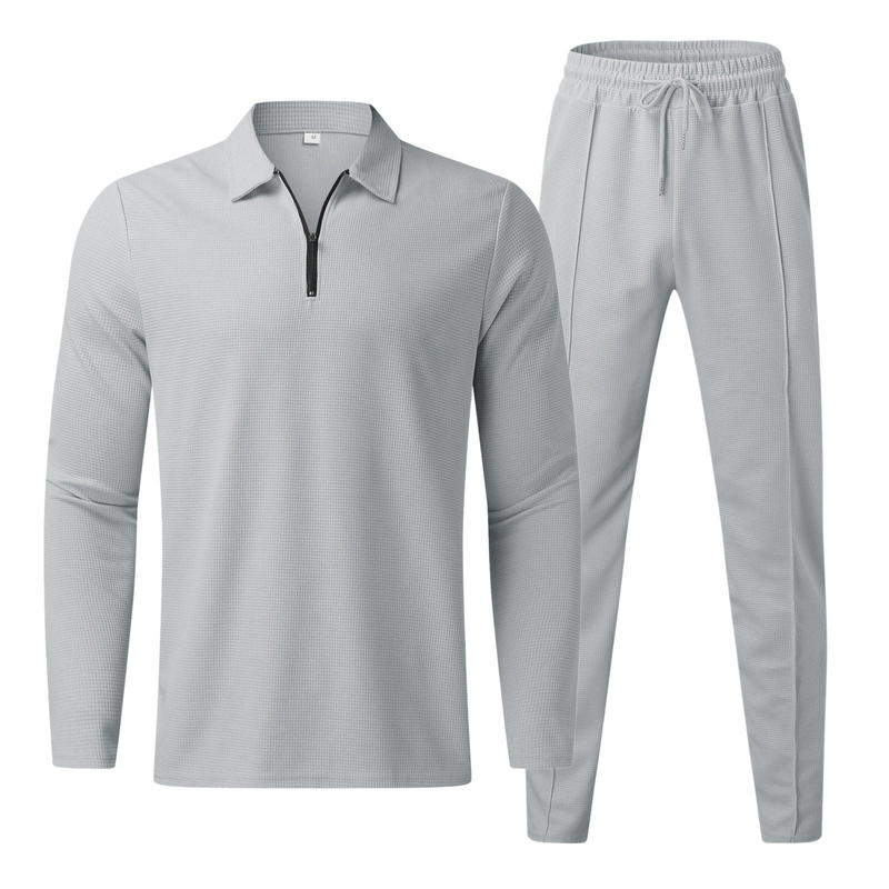 2024 Vierseitig elastischer Stoff, sportlich, atmungsaktiv und cool, lässiges Pyjama-Set für Herren_voghion.com