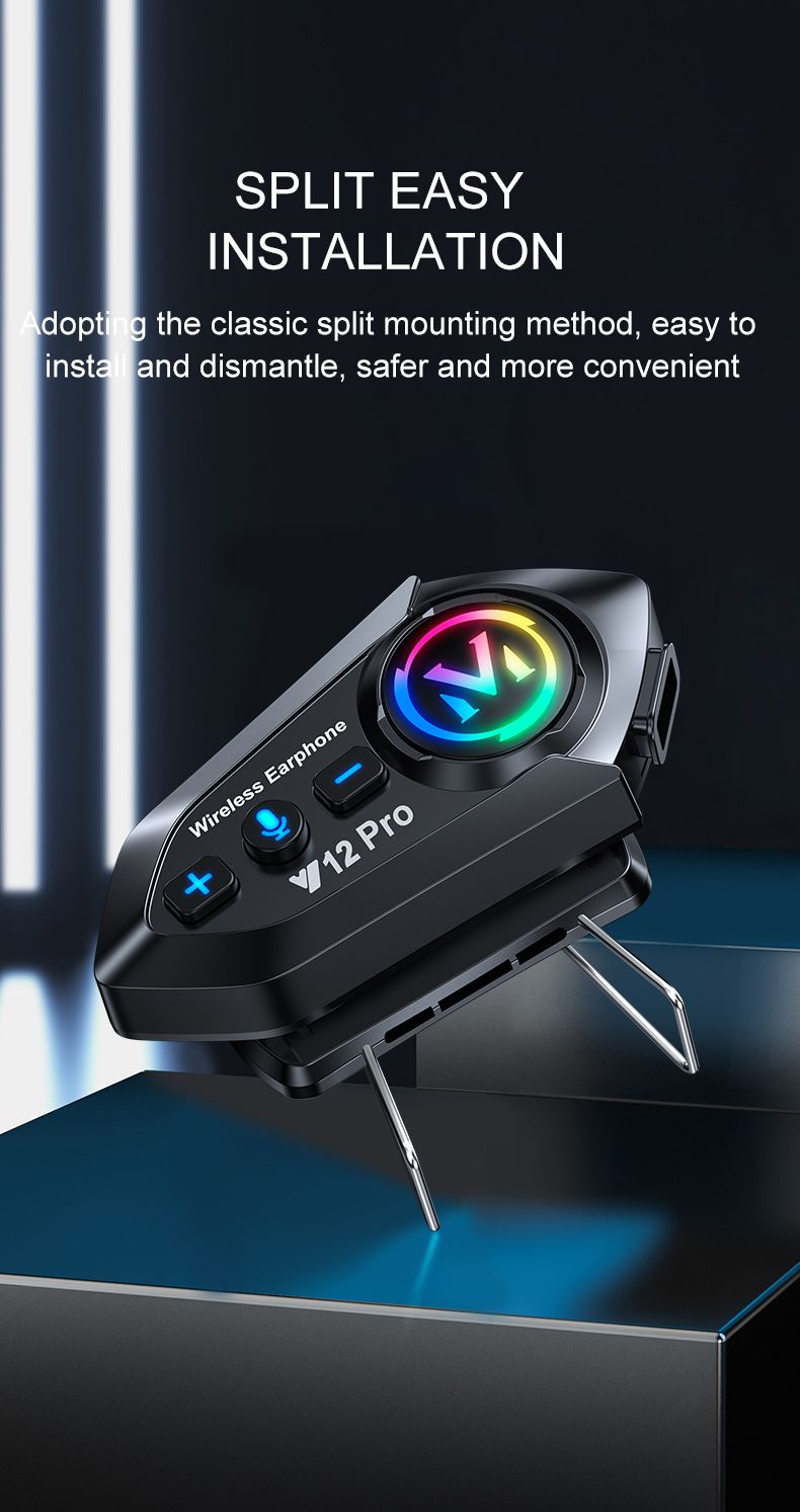 Music Interphone Dual Bluetooth 5.4 Motorcycle Helmet Intercom Headset Waterproof 500m Intercomunicador Speaker Earphone_voghion.com