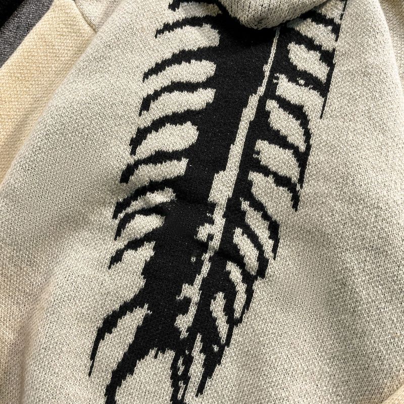 Unisex Jacquard-Kapuzenpullover – Oversize-Strickpullover mit Hirschfleece-Futter_voghion.com