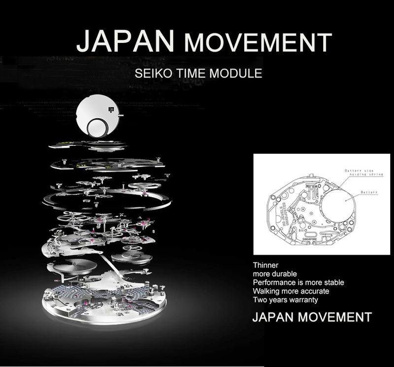 Heren casual quartzhorloge met Japans uurwerk, 40 mm roestvrijstalen kast, PU-leren band, waterbestendig, minimalistisch ontwerp_voghion.com
