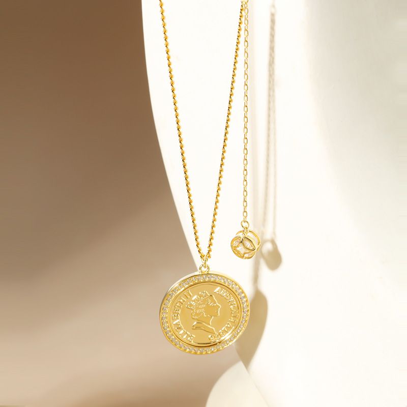 Collana in argento sterling con testa di regina, catena di lana da donna, autunno e inverno, leggera, di lusso, di alta gamma, design di nicchia, accessori per gioielli_voghion.com