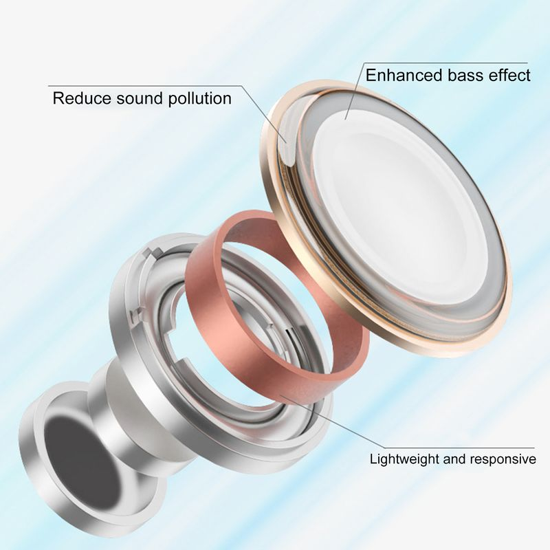 Ergonomiczne, wodoodporne słuchawki douszne z redukcją hałasu IPX5, bezprzewodowe, wygodne, z mikrofonem Bluetooth 5.2_voghion.com