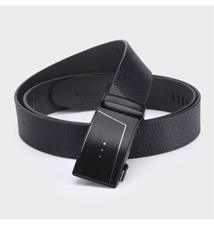 Automatische gesp voor heren, TPU-rubberen riem, zakelijk, casual, krasbestendig en slijtvast._voghion.com