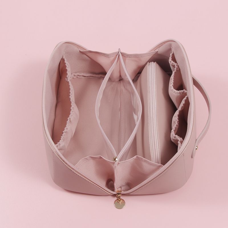 Modell, speziell für Damen-Kosmetiktaschen, einfarbig, hochwertig, große Kapazität, tragbar, High-End-Sense, Internet, Promi-Reisen_voghion.com