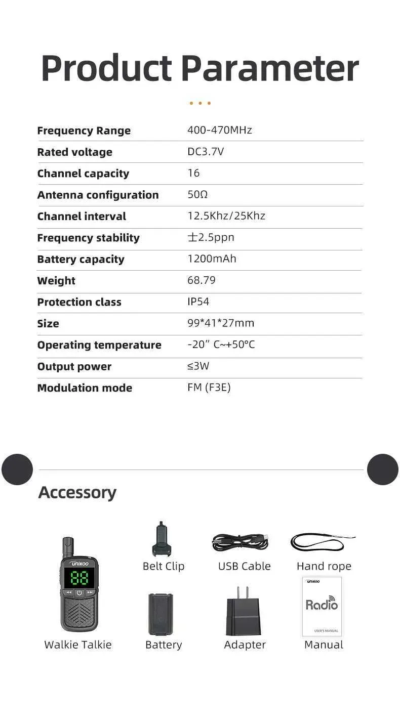 better Quality UNIKOO UK48 Talkie 4 PCS LCD Display Mini Portable Handheld Ra Cunicador Long Range Kids Walkie Talkies F250930_voghion.com