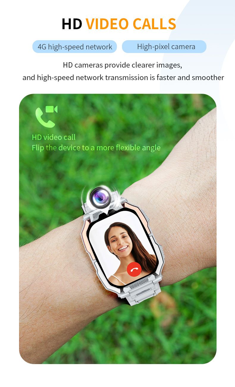 4G volledig netwerk kindertelefoonhorloge met kaartinvoer, slimme oproeppositionering, multifunctioneel horloge, directe verkoop vanuit de fabriek_voghion.com