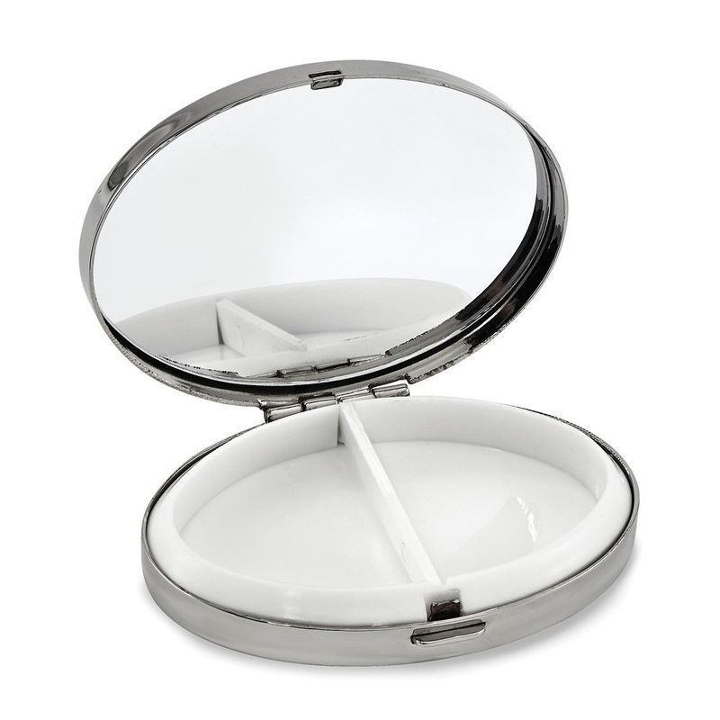 Silver-tone Clear Crystal 2-Section Pillbox_voghion.com