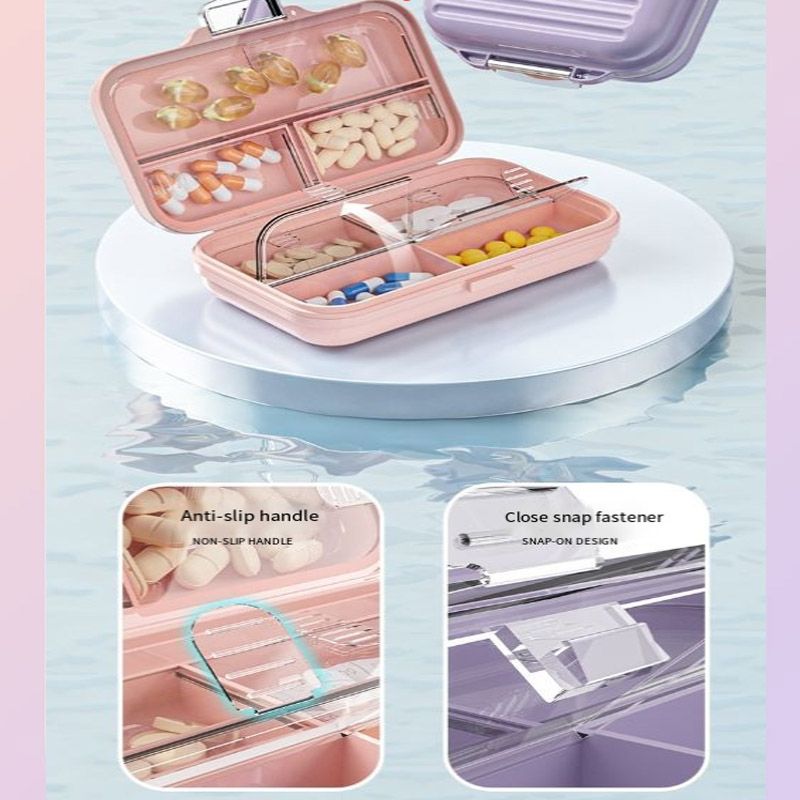 7 Day Portable Pill Organizer – Compact Medicine Box With Individual Compartments And Lid Lock_voghion.com