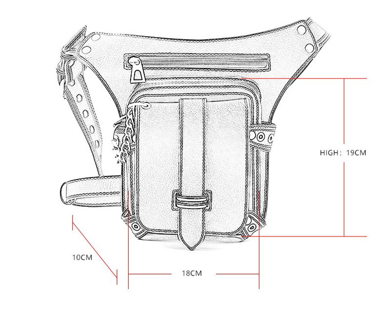 Steampunk Gürteltasche Mode Gothic Leder Schulter Crossbody Messenger Bags Oberschenkel Bein Hüftholster Geldbörse_voghion.com