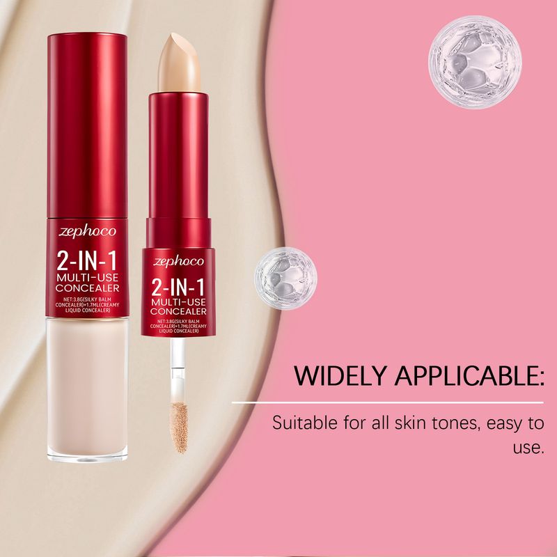 Zephoco Light Brown Lightweight Long-lasting Hydrating 2-in-1 Liquid Stick Portable Concealer_voghion.com