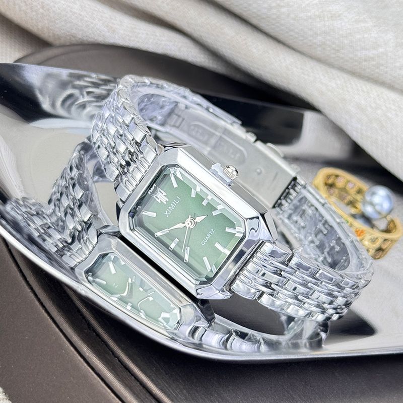Women's Bracelet Watches Simple And Versatile Steel Strap Ladies Bracelet Butterfly Buckle Watch Square Color Quartz Watch_voghion.com