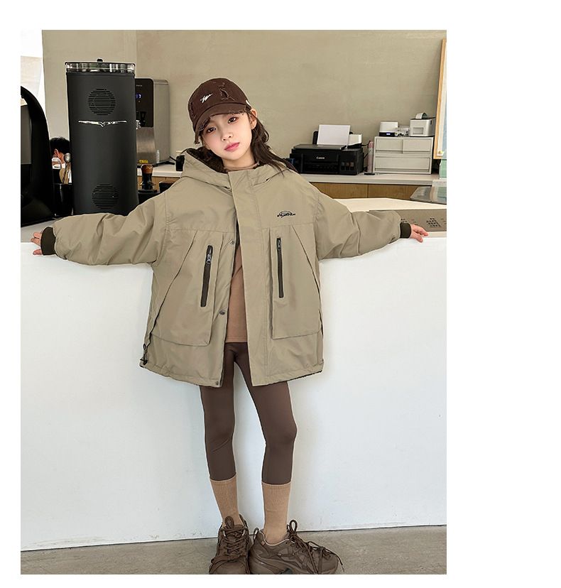 Reversible Kids Fleece Jacket – Korean-Style Windproof Outerwear For Boys & Girls (120-170cm, 3000mm Waterproof, Dual-Layer Warmth)_voghion.com