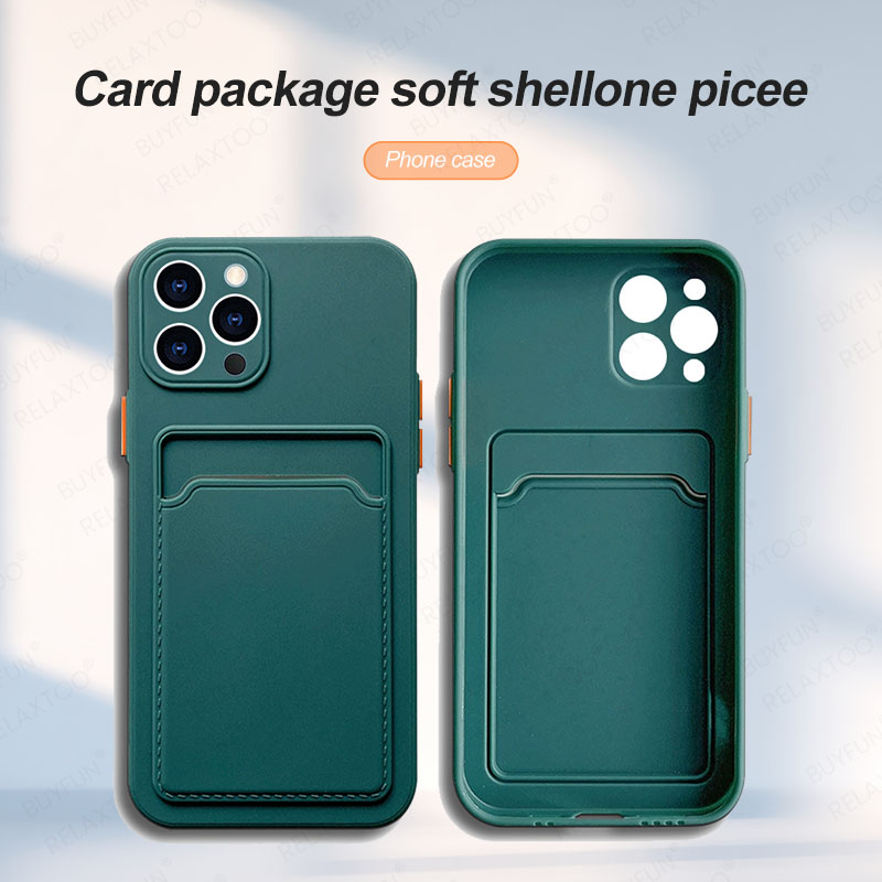 Luxus Card Holder Portemonnaie Case Fir iphone 12mini 12 pro max 11pro xr x xs max 8 7 plus se 2020 se2 12pro Liquid Silicone Cover_voghion.com