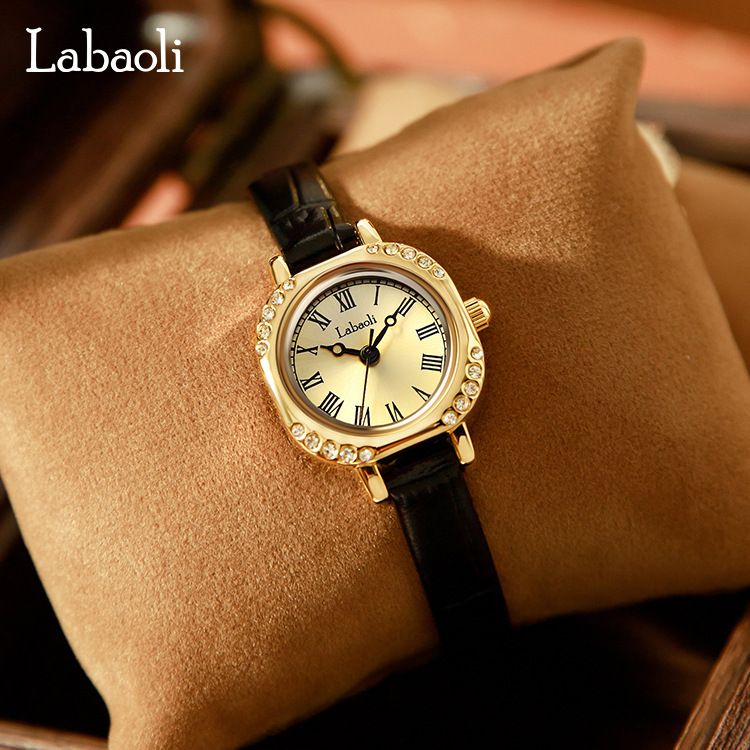 Nuovo con intarsio di diamanti, orologio al quarzo quadrato alla moda, elegante orologio da donna in stile nicchia per studenti_voghion.com