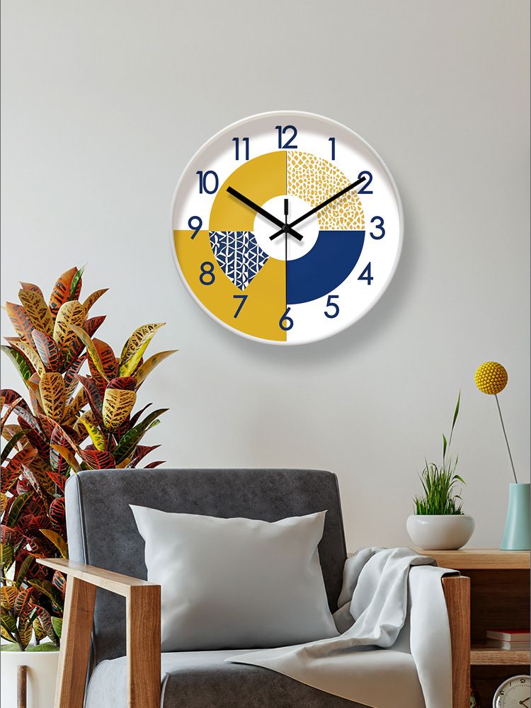 Yipula 7017 Leise, einfache nordische, moderne, kreative Wanduhr für das Wohnzimmer zu Hause_voghion.com