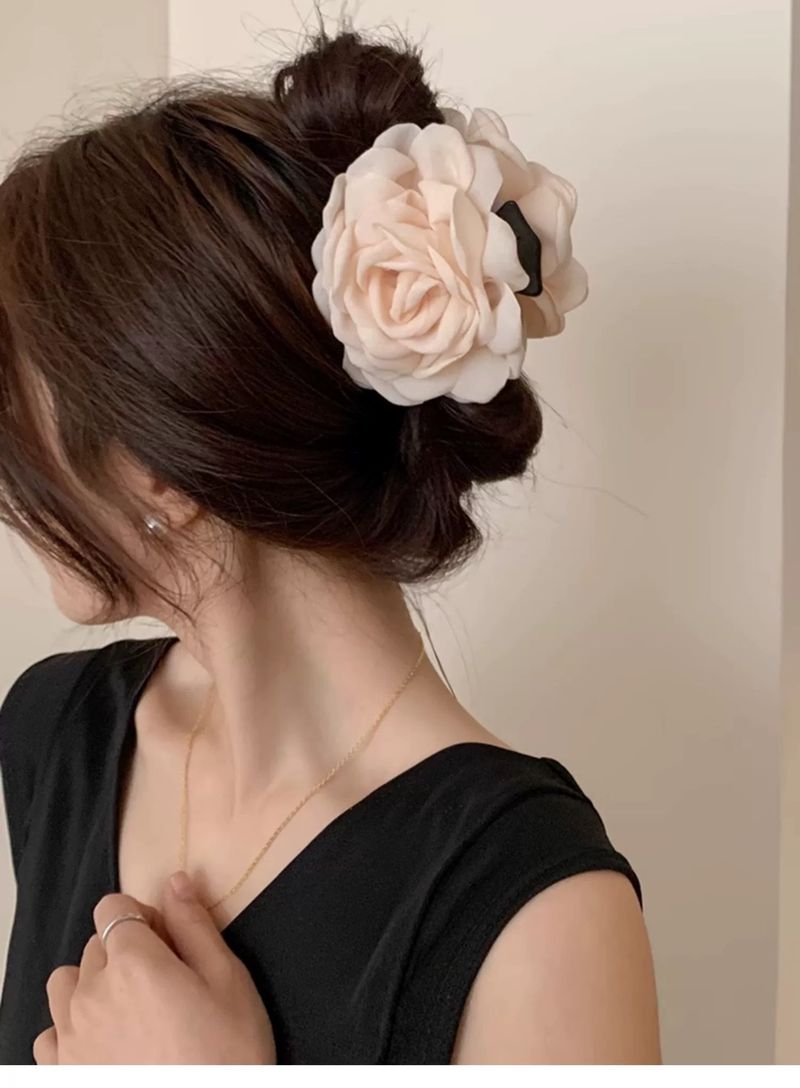 Accessori per capelli da donna, fermaglio a forma di fiore, stile francese retrò, tridimensionali, stile festivo, per la parte posteriore della testa, fermaglio a forma di squalo_voghion.com