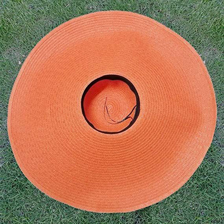 Cappello da spiaggia da donna a tesa larga oversize alla moda in paglia da spiaggia, cappello da sole estivo in morbida pelliccia con bordo arricciato_voghion.com