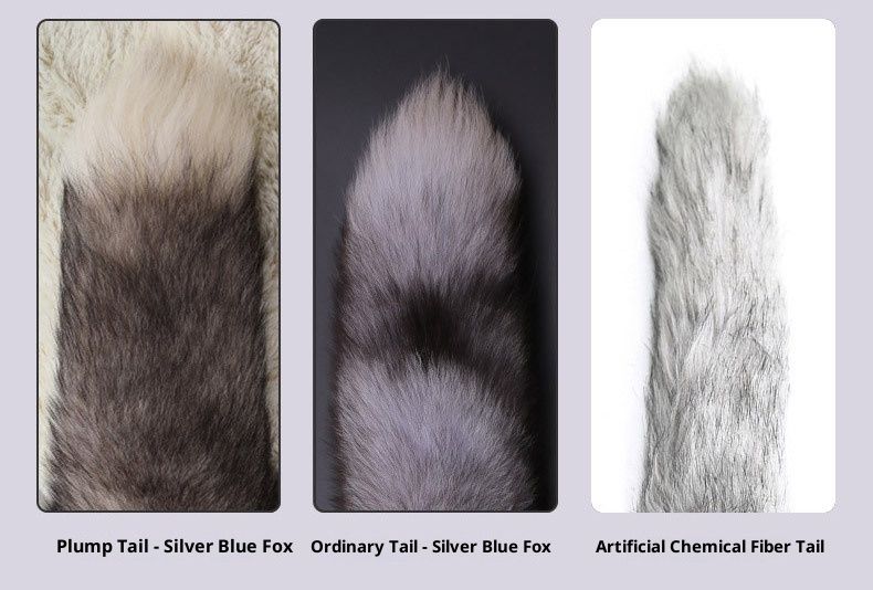 LuvBox Coda di Volpe Vera Pelliccia Paffuta Ispessita Indossabile Staccabile Metallo Estensibile Vibrante Elettrico Anale Plug_voghion.com