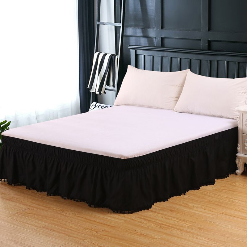 Gonna elastica per letto - Tinta unita con design antiscivolo (facile da installare, adatta a materassi da 20 a 40 cm, antipiega, Queen/King size)_voghion.com