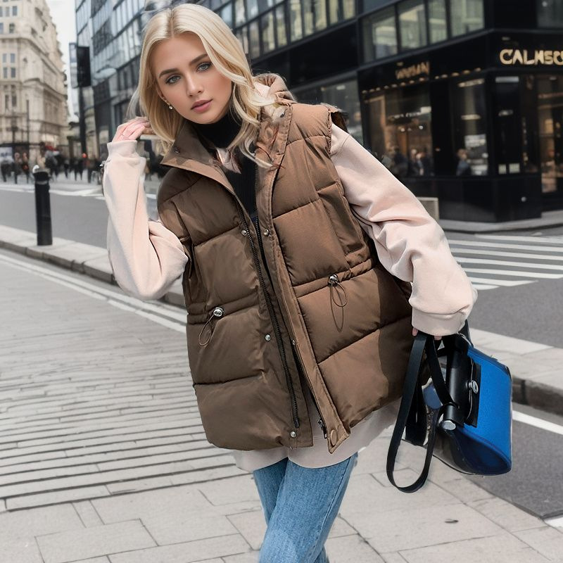 Giacca corta e calda da donna, gilet in cotone, gilet, cappotto_voghion.com