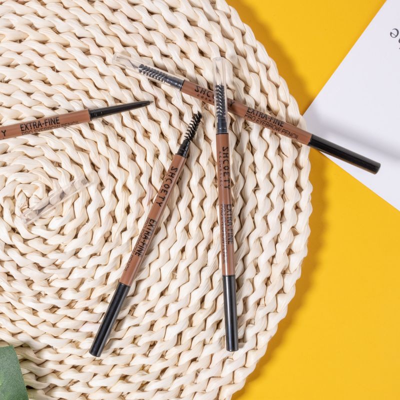 Augenbrauen-Enhancer, doppelköpfiger, ultrafeiner Augenbrauenstift, 4 Farben, natürlich, langanhaltend, wasserfest und schweißfest, verwischt nicht, ultrafeiner Kern, Make-up_voghion.com