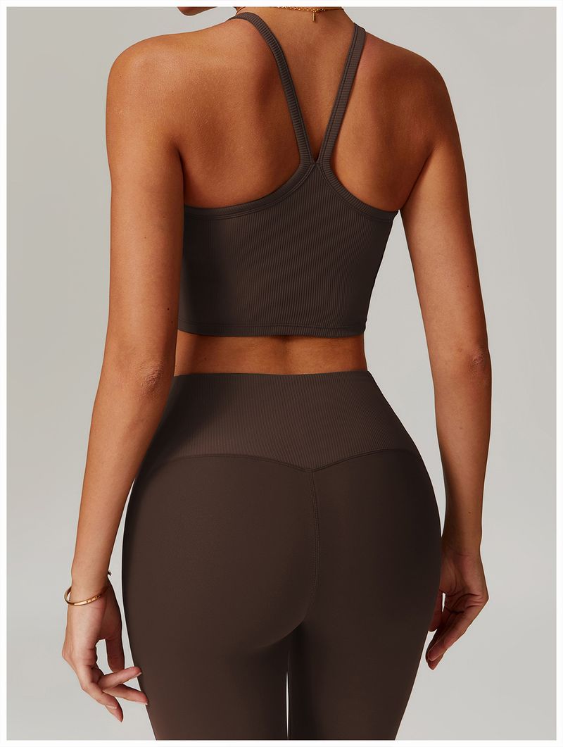 Zechuang Leisure Back Yoga Vest with Chest Cushion Tight Exercise Speed Drying Fitness Shockproof Top 8889_voghion.com