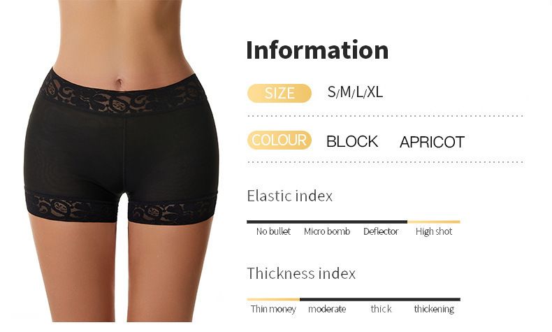 Heupliftende broek dames onderkant heupliftende heupliftende billen ondergoed body shaping boxer buikcontractie broek met plug pad 6212_voghion.com