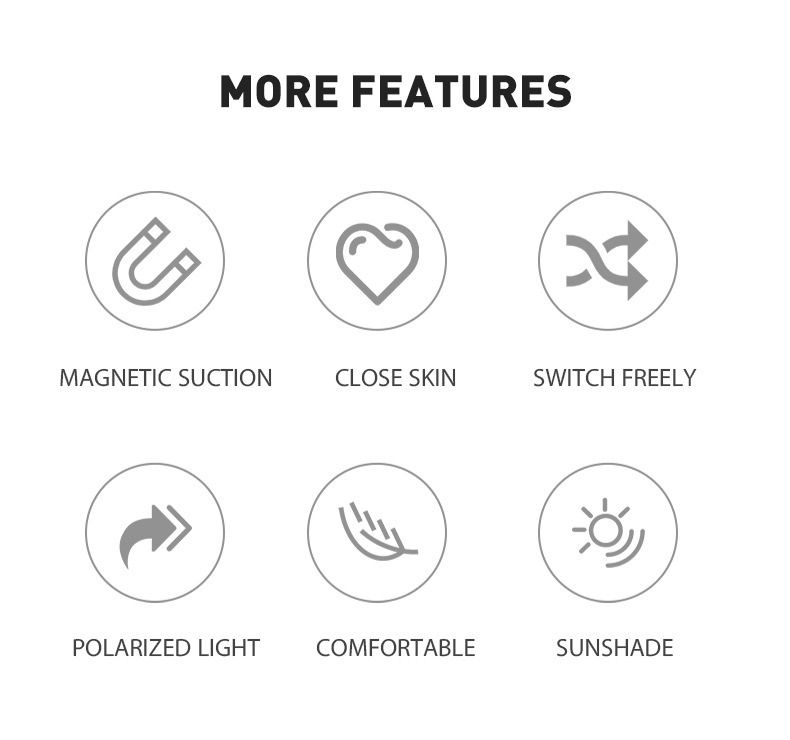 New Arrivals 6 In 1 Spectacle Frame Men Women With 5 PCS Clip On Polarized Sunglasses Magnetic Glasses Male Computer Optical 2299_voghion.com