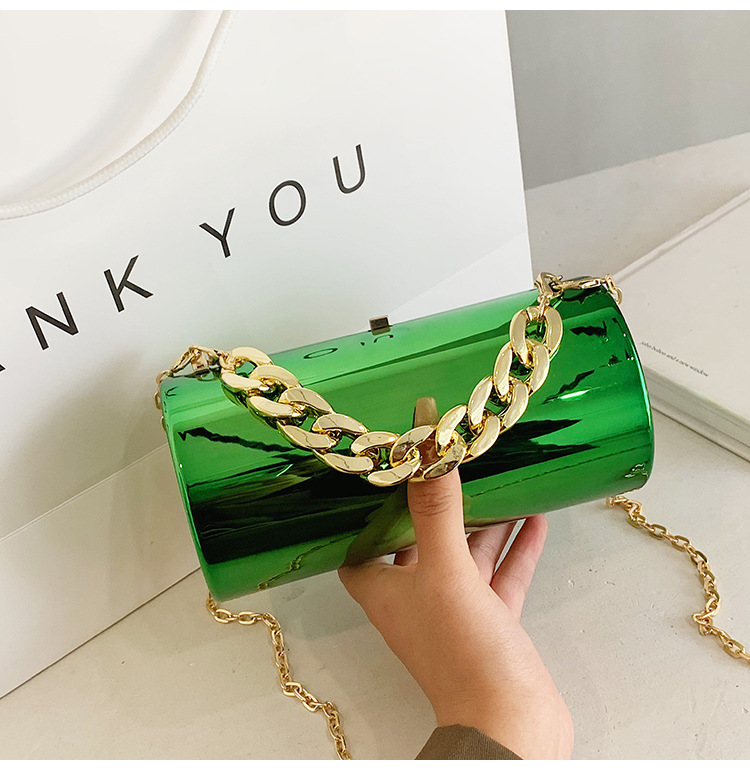 Fashionable acrylic mirror cydrical new chain mouth red candy color, temperament, dinner bag, crossbody box bag_voghion.com