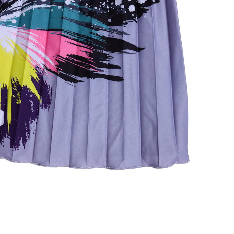Women's fashion printed top pleated high waist skirt suit two-piece set_voghion.com