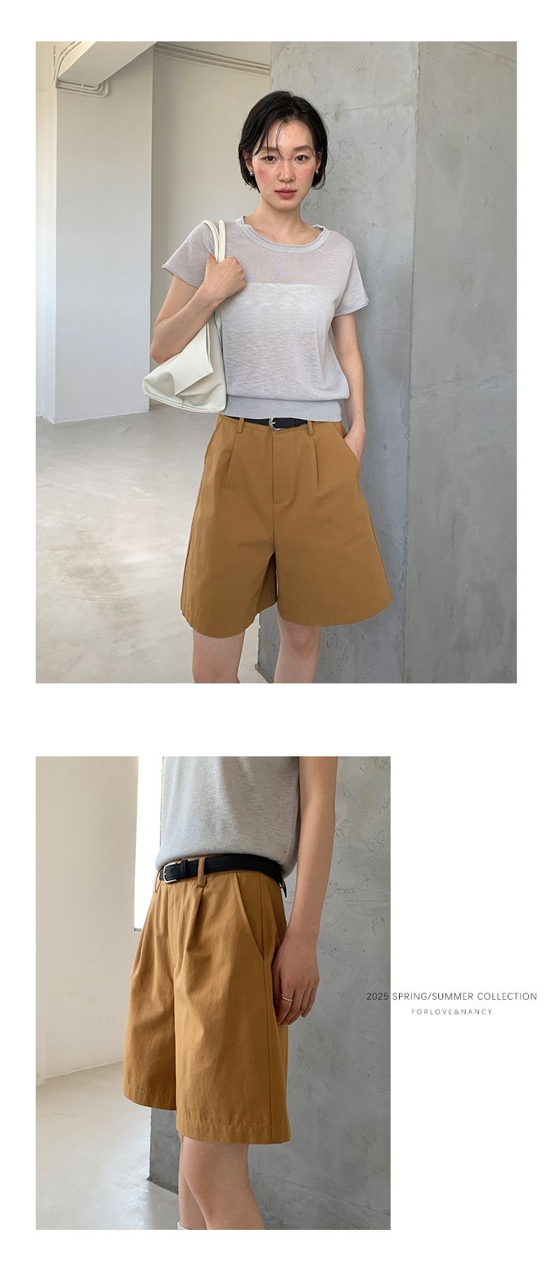 Short taille haute en coton style coréen pour femme – Short d'été décontracté et respirant avec poches_voghion.com