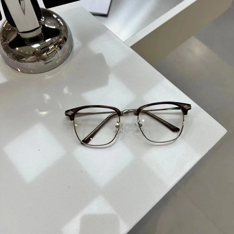 Lente piatta mezza per occhiali da vista in metallo con sopracciglia di celebrità di Internet, anti luce blu, montatura per occhiali miopia,_voghion.com