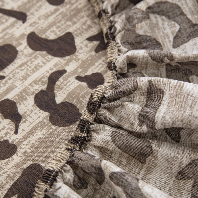 Brown Leopard Print Polyester Skin Friendly Bed Fitted Sheet Mattress Protector Fitted Sheet_voghion.com
