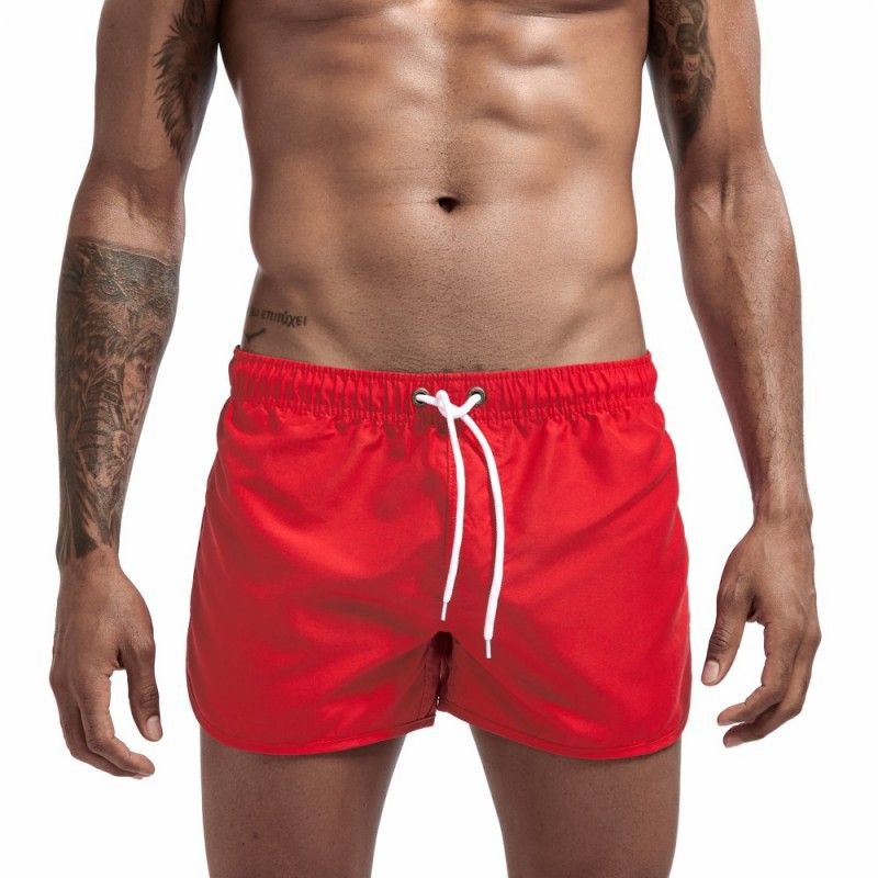 Summer beach for men's breathable casual solid color running training sports shorts_voghion.com