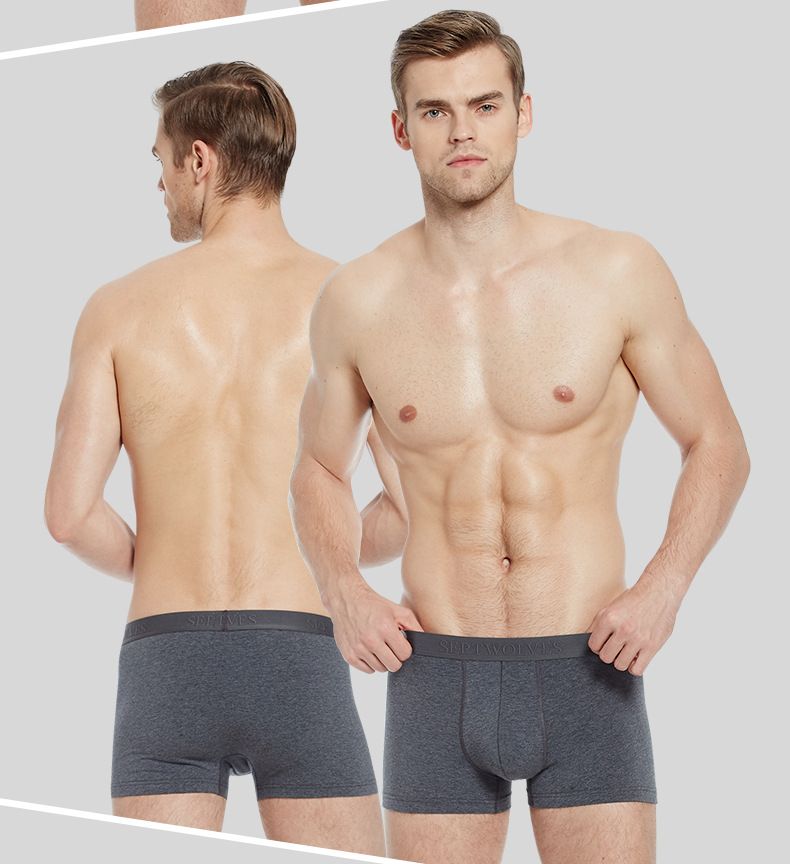 Lot de 4 boxers pour homme en graphène antibactérien, en coton et ammoniac, gris_voghion.com