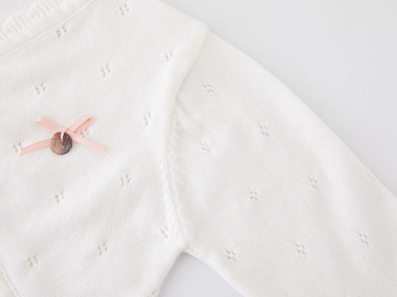 Cardigan élégant en tricot pour fille avec nœud et châle – Robe d'été légère et formelle pour 8 à 16 ans (blanc/rose/jaune)_voghion.com