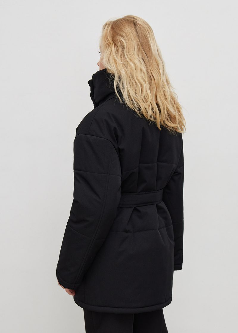 Roupas femininas gola alta algodão jaqueta inverno temperamento comutando moda quente à prova de vento gola alta com cinto algodão jaqueta_voghion.com