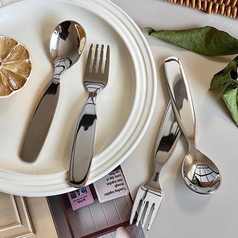 304 Edelstahl Empfohlen Kurze Nette Löffel Gabel Für Kleinkinder Milch Pulver Dessert Obst Salat_voghion.com