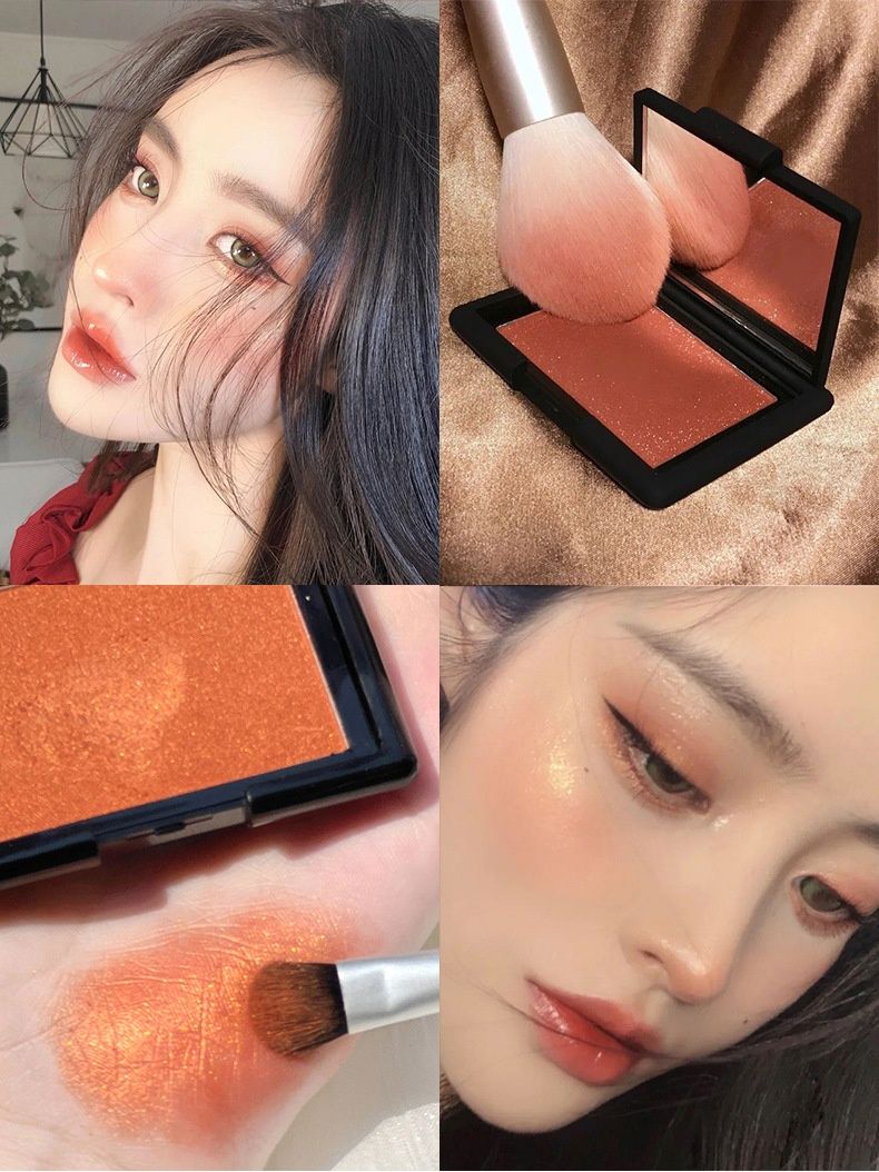 NOZO Puderrougeplatte, Hochglanz-Facelift, matt, natürlich, wasserfest, Concealer, Nude-Make-up, Monochrom-Puderrouge_voghion.com