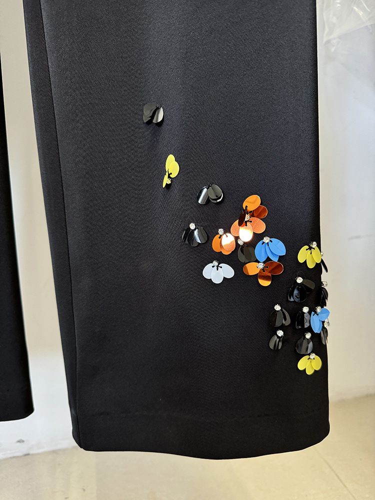 Women's Clothing star temperament colorful sequins one button suit trousers suit two piece suit_voghion.com
