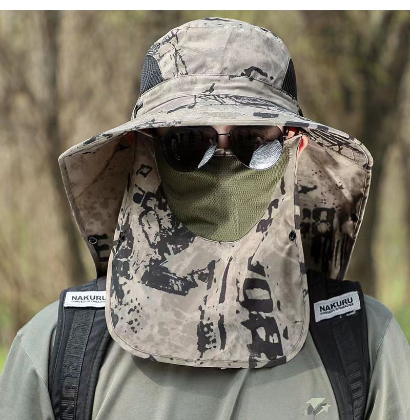 Vendita calda Uomo Estate Sole Ha Protezione UV Esterno Caccia Pesca Cappelli Unisex Escursionismo Campeggio Visiera Bucke Rimovibile Pescatore_voghion.com