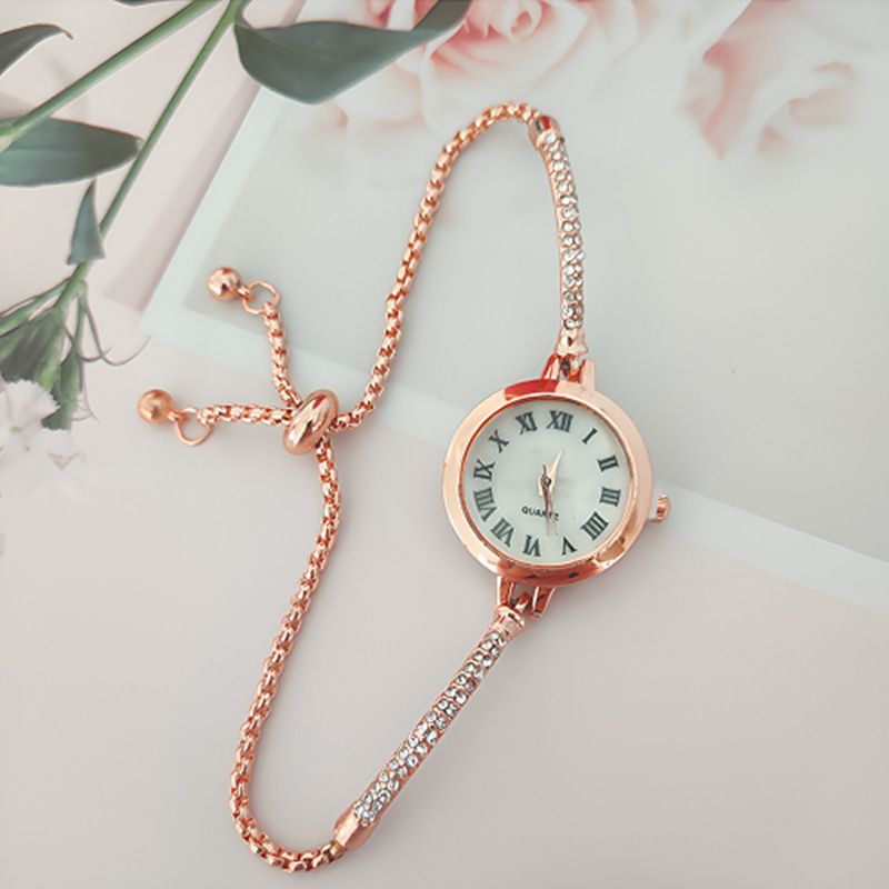 New Style Chalcedony Inlaid Diamond Crown Four-Leaf Clover Mermaid Rolling Bead Flowing Sand Pull-out Women's Bracelet_voghion.com