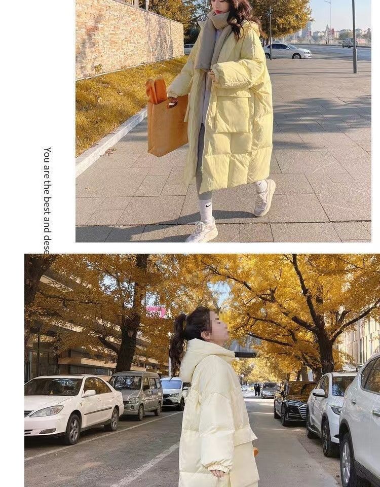 Nuovo piumino di alta qualità per donna, piumino sopra il ginocchio in stile trench coreano di media lunghezza, cotone alla moda unico_voghion.com