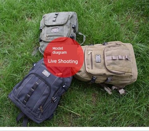 Men Thickened Canvas Retro Outdoor Backpack_voghion.com