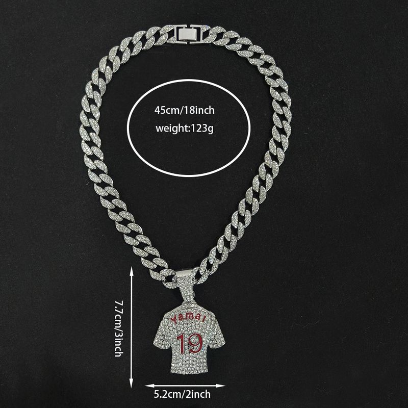 Saipai New Product Full Of Diamond Oil Drop Yamai No.19 Jersey Alloy Pendant Men's Personality Trend Cuban Chain_voghion.com