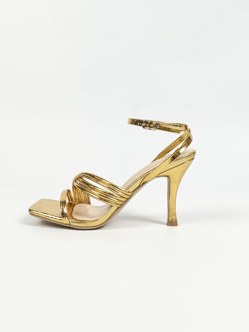 Damenschuhe, Sandalen mit Absatz, quadratischem Kopf und Stilettos in Gold, Ein-Wort-Schnalle, vielseitige, einfache und elegante Schuhe mit offenen Zehen und hohen Absätzen, goldene Schuhe_voghion.com